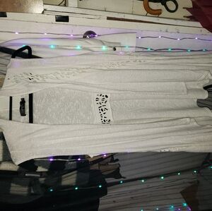 White Open-Front Cardigan
